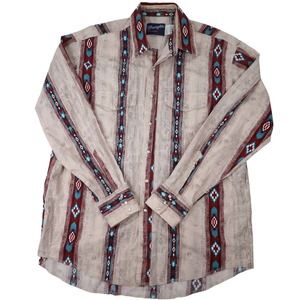 Vintage Wrangler Aztec Pearl Snap Western Shirt